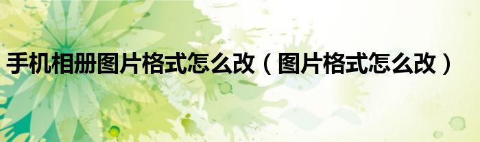 手机相册图片格式怎么改（图片格式怎么改）
