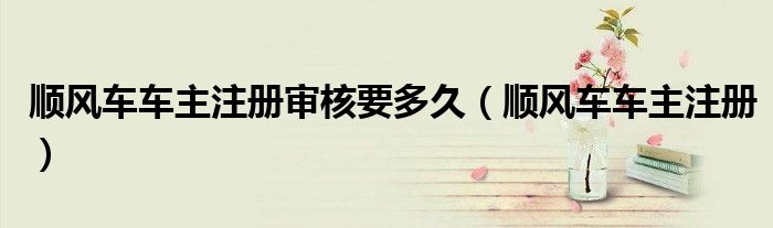 顺风车车主注册审核要多久（顺风车车主注册）