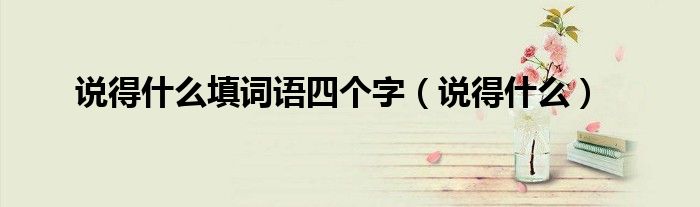 说得什么填词语四个字(说得什么)