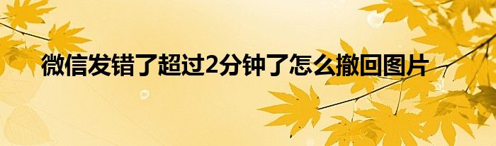 微信发错了超过2分钟了怎么撤回图片